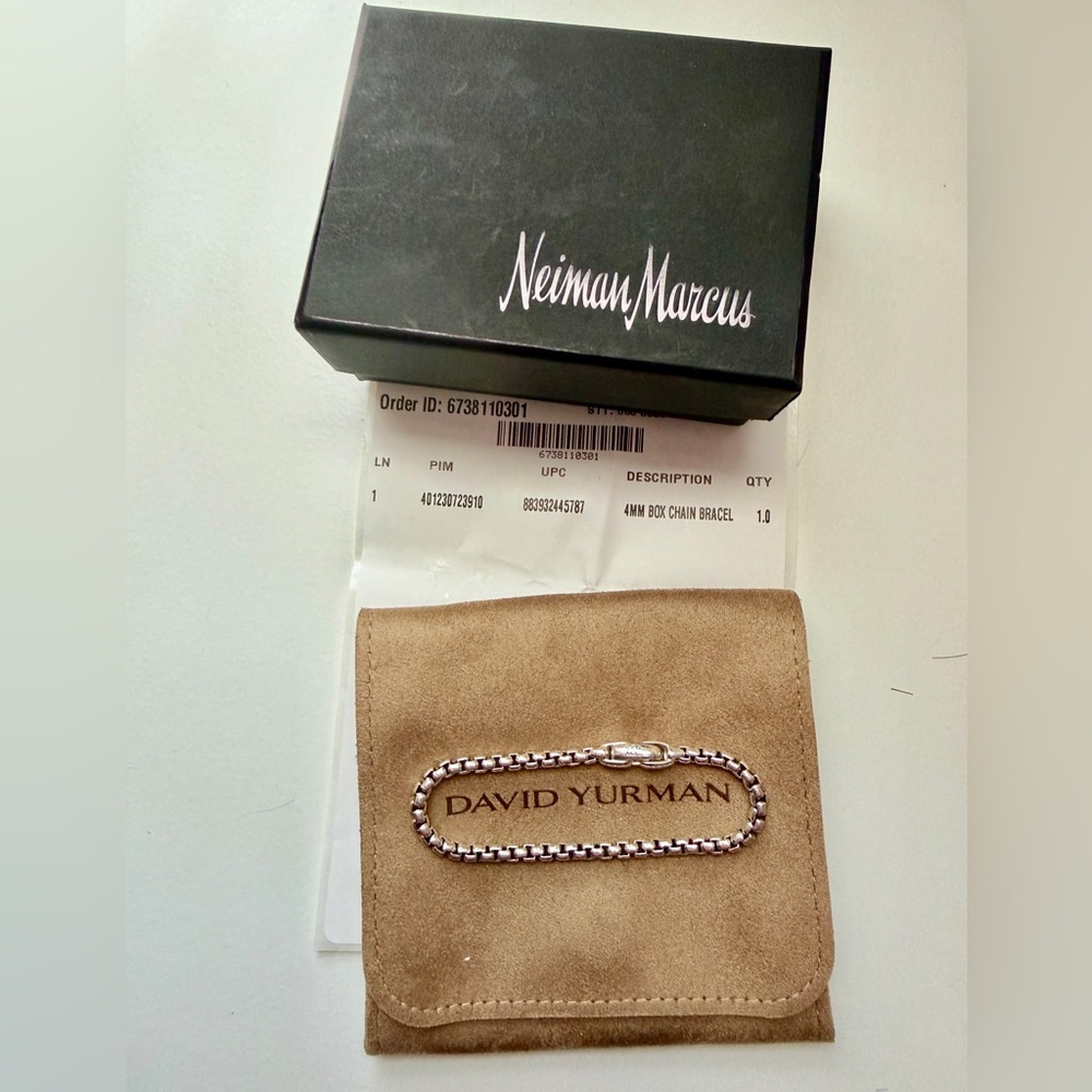 David Yurman Box Chain Bracelet, 925 Silver, 7”